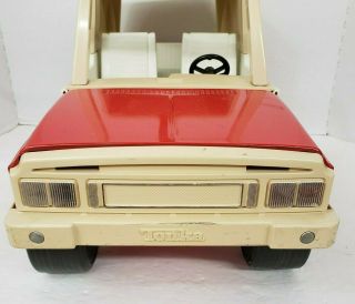 Vintage Tonka 1970 ' s Barbie Red Jeep Bronco Truck Metal Plastic Roof 2