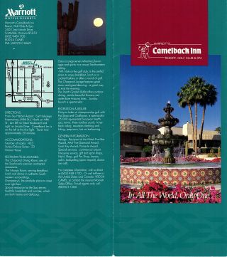 Camelback Inn Scottsdale Az Vintage 1990s Travel Brochure Color Photos Marriott