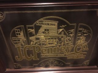 Rare Vintage 1973 Jc Penney Co Smoked Mirror Acid Etched Lucid Lines Jcpenney