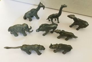 Vintage Complete Set 8 Nabisco Cereal Premium Prehistoric Mammal Dinosaurs 1960s