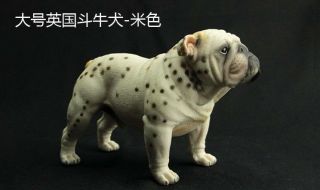 Solid Pvc White English Bulldog Dog Figurine Model Figure 17cm