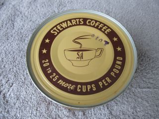Vintage STEWARTS COFFEE TIN Advertising CHICAGO,  IL,  STEWART & ASHBY,  1951 3