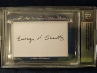 2012 Leaf Cut Signature Ed.  George Schultz /madeline Albright Autograph 1 Of 2