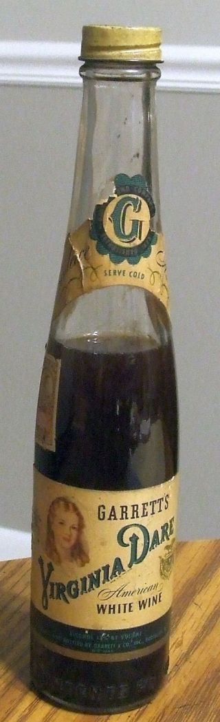 1946 Virginia Dare White Wine Bottle Garrett 
