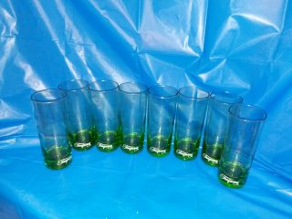 8 Vintage Emerald Green Tanqueray Tom Collins /high Ball Glasses