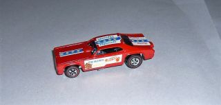Vintage 1969 Hot Wheels Redline Mongoose Funny Car Red Usa Base