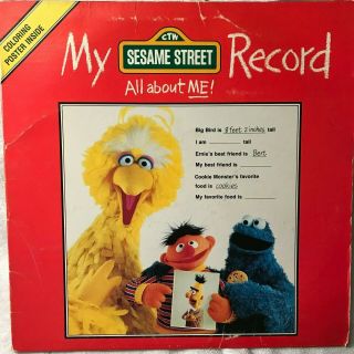 Vintage 1983 My Sesame Street Record All About Me Lp Vinyl