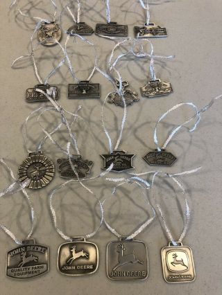 John Deere Jd Complete Set Of (16) Trademark Pewter Christmas Ornaments