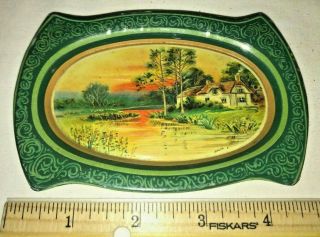 Antique Mascot Tobacco Tin Litho Tip Tray Sign Vintage Smoking Country Store Old