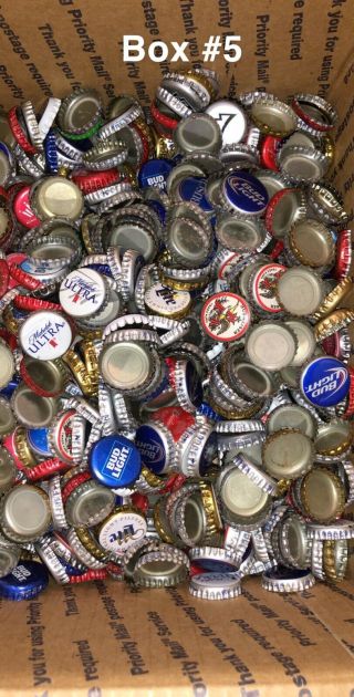 1000,  Mixed Beer Bottle Caps,  5lbs,  Bud Light Busch Light Budweiser Box5.  Retro