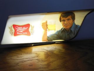 Vintage Miller High Life Beer Lighted Sign Bar Cash Register Topper 1970s