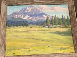 Henrietta Burgess (born 1899 In Auburn,  California) Oil On Board Painting,  Mt.  R