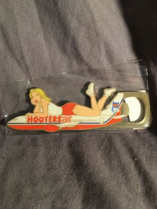 Hooters Magnet Bottle Opener With Hootersair Girl On Airplane