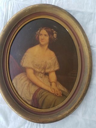 Rare Antique Art Portrait Jenny Lind By Artist Eduard Magnus 1800 