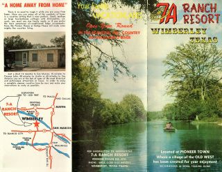 7a Ranch Resort Wimberley Texas Vintage Travel Brochure Color Photos Map