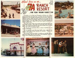 7A Ranch Resort Wimberley Texas Vintage Travel Brochure Color Photos Map 2
