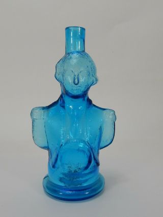 Vintage Blue Glass George Washington Decanter