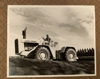 Vintage John Deere 8010 Tractor Pulling A Sheepsfoot Roller 8x10 B&w Photo