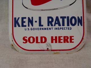 Ken - L Ration Dog Food Here Pet Food Cans Metal Advertising Door Push Sign 2