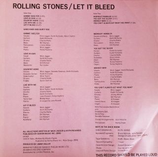 Let it Bleed Rolling Stones 1969 VInyl London Records 1st Press 2