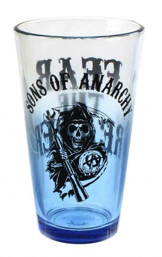 Sons Of Anarchy Reaper Blue Tint 16oz Pint Glass