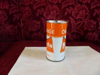 rare 1960 ' s era 10 ounce fanta orange pop can with joke inside.  coca cola ltd. 2