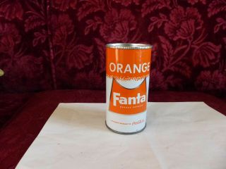 rare 1960 ' s era 10 ounce fanta orange pop can with joke inside.  coca cola ltd. 3