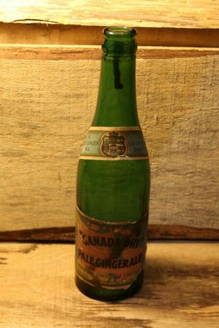 Vintage Canada Dry Pale Ginger Ale Bottle Paper Labels Hard To Find,