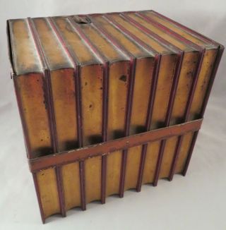 Antique Huntley & Palmers English Figural Bound Library Books Biscuit Tin c.  1900 6