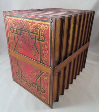 Antique Huntley & Palmers English Figural Bound Library Books Biscuit Tin c.  1900 7
