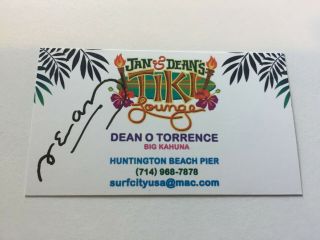 Dean O Torrence Autograph Jan & Dean Surf City Business Card Signed