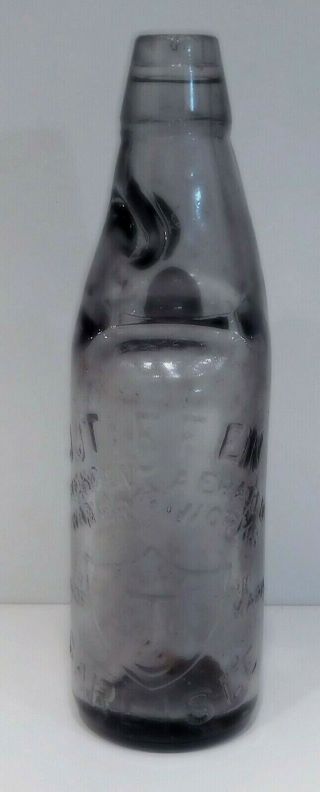 C1900 Lite Ice Blue Codd Bottle W/ Marble - J.  Tiffen Carlisle