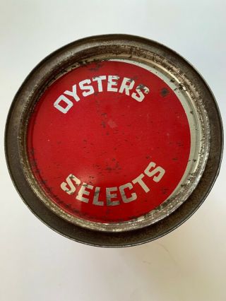 Vintage 1 Gallon Crescent Brand Oysters Tin/Can 6