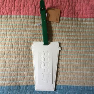 Starbucks White Drink Cup Embossed Siren Logo Leather Luggage Tag 2019 NWT 3