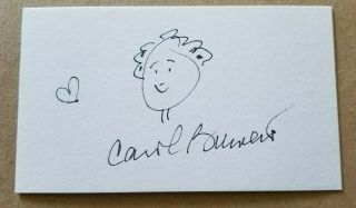 Autographed Carol Burnett Sketch W/coa Legendary Actress