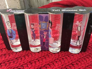The Pink Panther Shooter Shot Glass Set.  40th Anniversary 3e Trad.