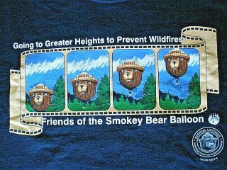 Smokey Bear Hot Air Balloon T - Shirt " Going To Greater Heights.  "