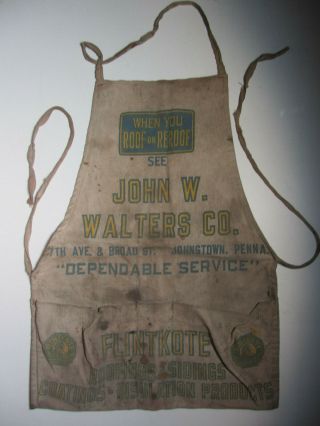 Vintage Johnstown Pa - John W.  Walters Co - Lumber Hardware - Canvas Store Apron