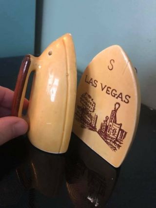 Vintage Las Vegas Golden Nugget Salt & Pepper Shakers Casino Strip Iron 3