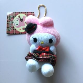 Sanrio My Melody Eyelash Red Ribbon Plush Keychain Rare Cute Kawaii