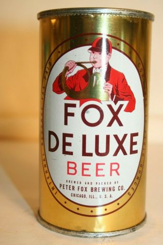 Fox De Luxe Beer 12 Oz.  Irtp Flat Top - Peter Fox Brewing Co. ,  Chicago,  Illinois