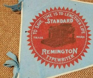 1920 ' s Rare Antique Remington Typewriter Advertising Pennant Flag - VG Cond. 2