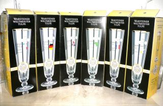 6 Warsteiner Soccer Worldcup 2006 German Beer Glasses