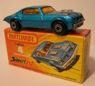 Vintage 1976 Matchbox " Pontiac Firebird " Nmib No.  4