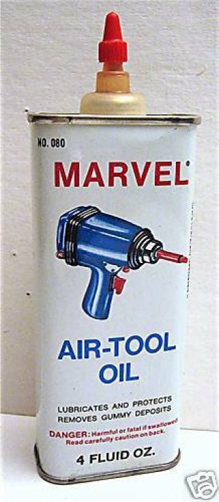 Old Marvel Air Tool Oil Handy Oiler Tin Port Chester Ny