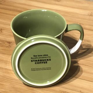 201starbucks Tazo Zen Coffee Mug With Lid/coaster Bone China Green (a2)
