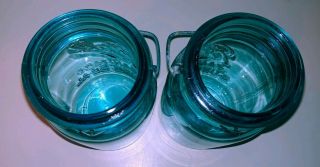 SET/2 - BALL SANITARY SURE SEAL BLUE QUART,  WIDE MOUTH CANNING JARS - NO LIDS - IN VGC 5