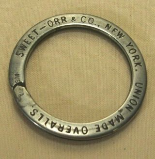 1910 Sweet - Orr & Co.  Union Made Trousers - Overalls Advertising Clothing Key Ring