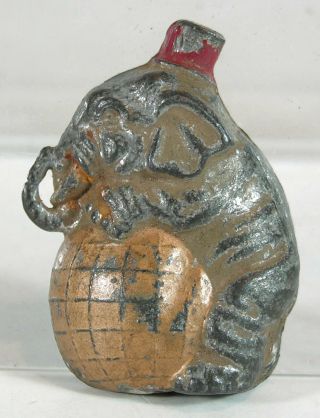 1940s Circus Elephant Atop A World Globe Figural Pencil Sharpener Occupied Japan