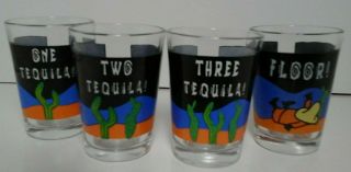 Tequila Shot Glass One Tequila Two Tequila Three Tequila Floor